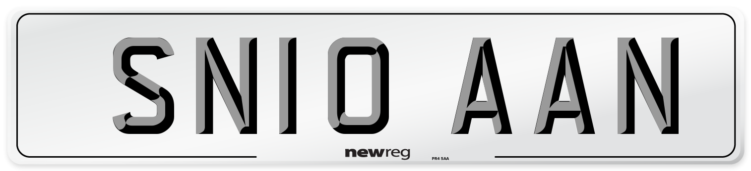 SN10 AAN Number Plate from New Reg
